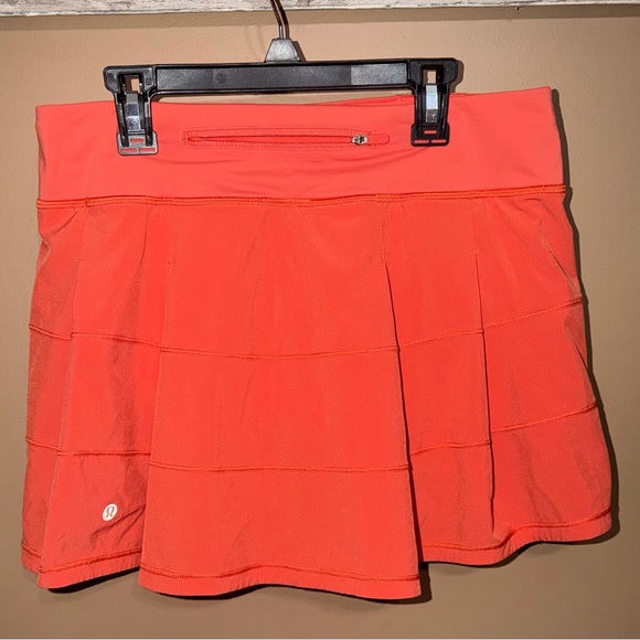 Lululemon Pace Rival Mid-Rise Skirt Long. Golden Apricot, lined with shorts. - Picture 2 of 2